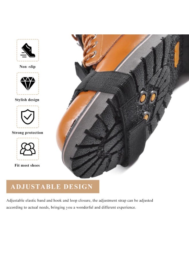 قطعتان من وسادات تغيير السرعات للدراجات النارية، غطاء حذاء مضاد للانزلاق، واقي لأصابع القدم قابل للتعديل، واقي مقاوم للتآكل لمقبض تغيير السرعات يناسب معظم أحذية البالغين - Image 3